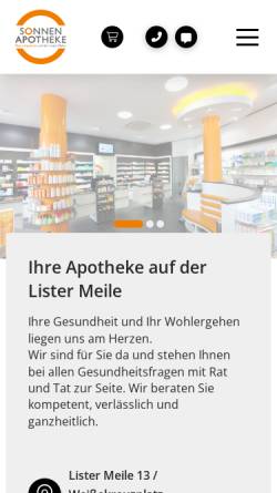 Vorschau der mobilen Webseite www.sonnen-apotheke-hannover.de, Sonnen-Apotheke