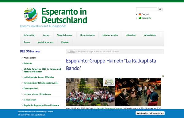 Vorschau von www.esperanto.de, Esperanto-Gruppe Hameln