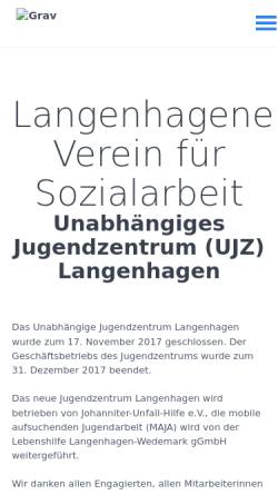 Vorschau der mobilen Webseite www.ujz-langenhagen.de, Langenhagener Verein für Sozialarbeit e.V.