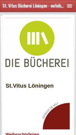Vorschau der mobilen Webseite www.buechereiloeningen.de, Katholische öffentliche Bücherei St. Vitus Löningen