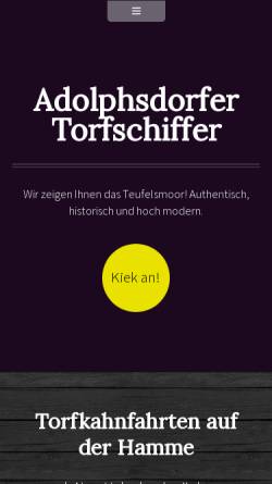 Vorschau der mobilen Webseite www.torfschiffer.de, Jan Torf Torfkahnfahrten