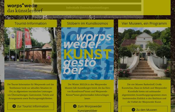 Vorschau von www.worpswede.de, Worpsweder Touristik und Kulturmarketing GmbH