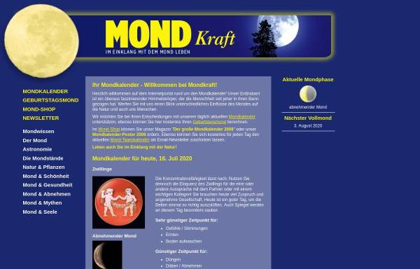Vorschau von www.mondkraft.com, Mondkraft