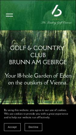 Vorschau der mobilen Webseite www.gccbrunn.at, Golf & Country Club Brunn