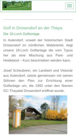 Vorschau der mobilen Webseite www.1golf.at, Golfclub Thayatal-Drosendorf
