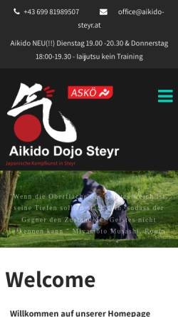Vorschau der mobilen Webseite www.aikido-steyr.at, Aikido Steyr