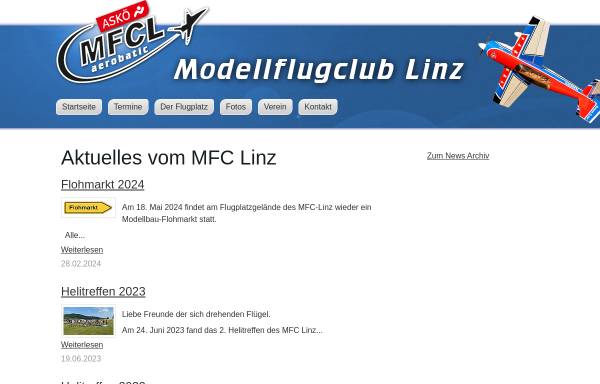 Vorschau von www.mfc-linz.at, ASKÖ Modellflugclub Linz