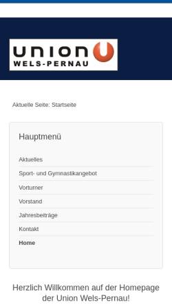 Vorschau der mobilen Webseite www.union-pernau.at, Sportunion Wels-Pernau