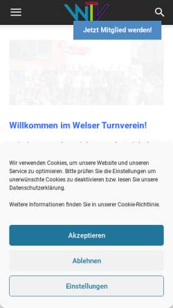 Vorschau der mobilen Webseite www.welser-turnverein.at, Welser Turnverein 1862