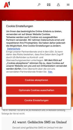 Vorschau der mobilen Webseite members.aon.at, KSK Kremstalerhof