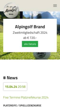 Vorschau der mobilen Webseite www.gcbrand.at, Golf Club Brand