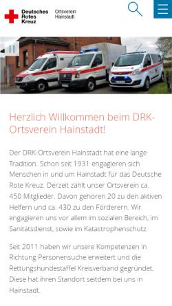 Vorschau der mobilen Webseite www.drk-hainstadt.de, Deutsches Rotes Kreuz Hainstadt
