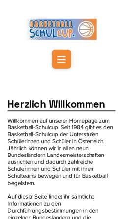 Vorschau der mobilen Webseite www.basketball-schulcup.at, Basketball Schulcup