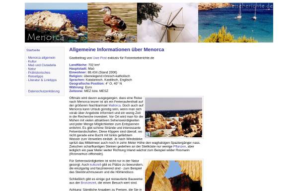 Vorschau von www.fotoreiseberichte.de, Fotoreiseberichte.de - Menorca