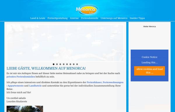 Vorschau von www.menorca.de, Menorca-Info GmbH