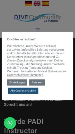 Vorschau der mobilen Webseite la-palma-tauchen.de, Tauchurlaub