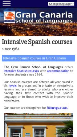 Vorschau der mobilen Webseite www.grancanariaschool.com, Gran Canaria School of Languages