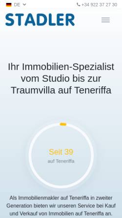 Vorschau der mobilen Webseite www.stadler-teneriffa.de, Stadler Immobilien