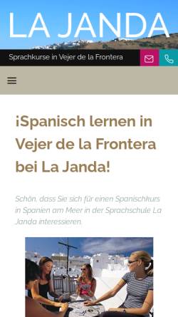 Vorschau der mobilen Webseite www.lajanda-spanischkurse.de, Vejer de la Frontera: La Janda