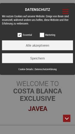 Vorschau der mobilen Webseite www.costablanca-exclusive.com, Costa Blanca Exclusive