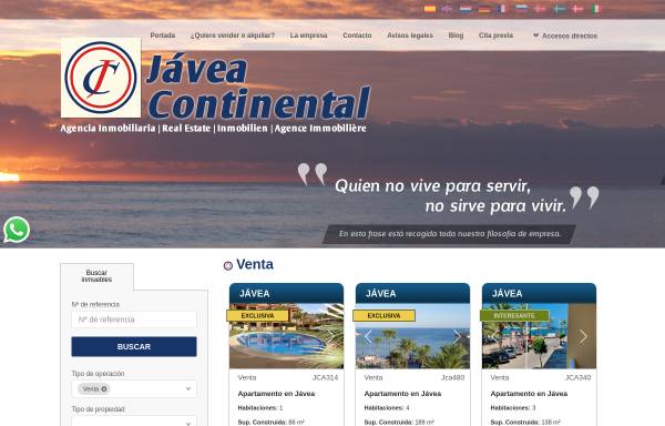 Vorschau von www.javeacontinental.com, Costa Blanca Immobilien Javea Continental