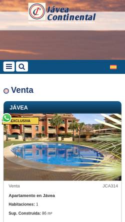 Vorschau der mobilen Webseite www.javeacontinental.com, Costa Blanca Immobilien Javea Continental
