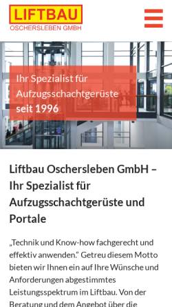 Vorschau der mobilen Webseite www.liftbau.de, Liftbau Oschersleben GmbH