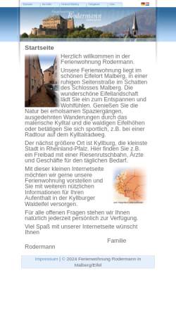Vorschau der mobilen Webseite www.rodermann-eifel.de, Ferienwohnung Rodermann