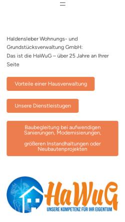 Vorschau der mobilen Webseite www.haldensleber-wohnungsverwaltung.de, Haldensleber Wohnungs- und Grundstücksverwaltungs GmbH