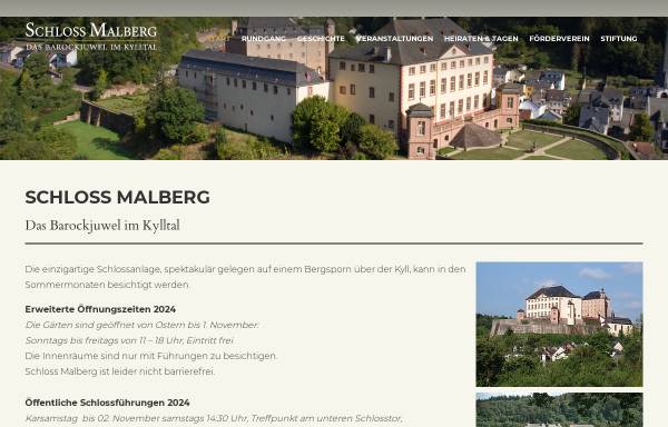 Vorschau von www.schloss-malberg.de, Schloss Malberg