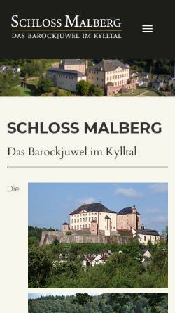 Vorschau der mobilen Webseite www.schloss-malberg.de, Schloss Malberg