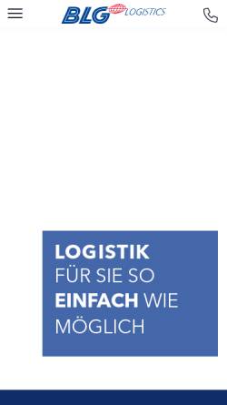 Vorschau der mobilen Webseite www.blg-logistics.com, BLG Logistics Group AG & Co. KG