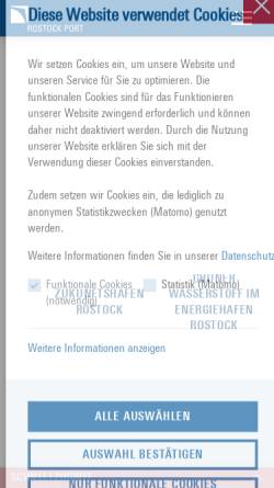 Vorschau der mobilen Webseite www.rostock-port.de, Hafen-Entwicklungsgesellschaft Rostock mbH