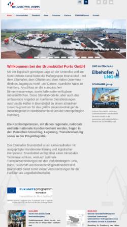 Vorschau der mobilen Webseite www.elbehafen.de, Hafengesellschaft Brunsbüttel