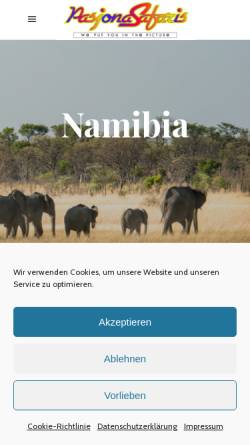 Vorschau der mobilen Webseite pasjona-safaris.com, Pasjona Safaris