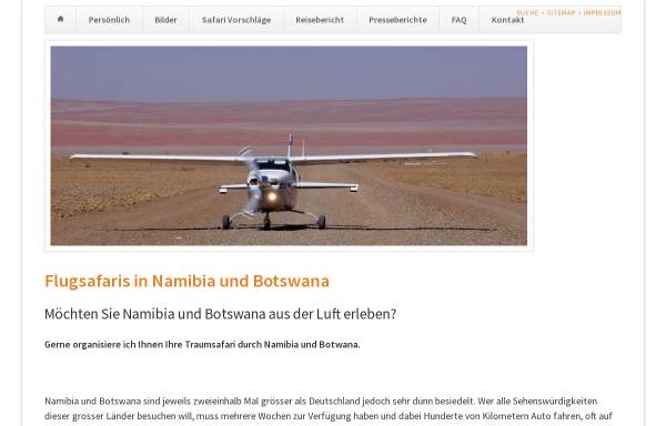 Wolkenlos Namibia erfliegen