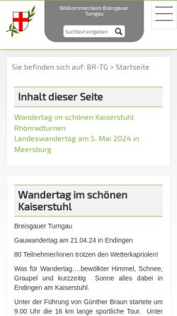 Vorschau der mobilen Webseite breisgauer-turngau.de, Breisgauer Turngau