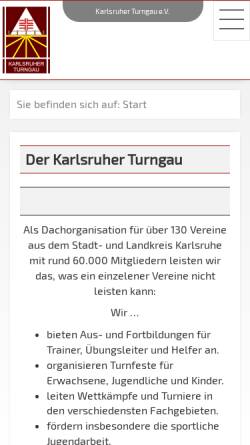 Vorschau der mobilen Webseite www.karlsruher-turngau.de, Karlsruher Turngau