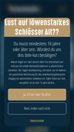 Vorschau der mobilen Webseite www.schloesser.de, Brauerei Schlösser, Brau und Brunnen Brauereien GmbH