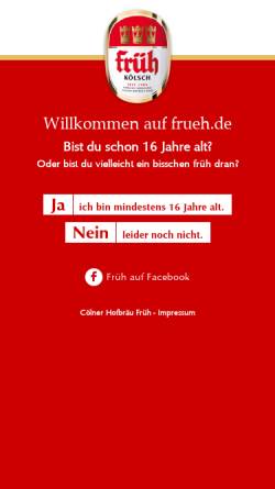 Vorschau der mobilen Webseite www.frueh.de, Cölner Hofbräu P. Josef Früh KG