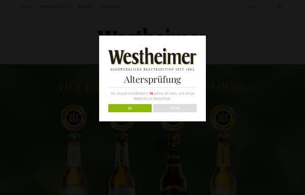 Vorschau von www.brauerei-westheim.de, Gräflich zu Stolberg'sche Brauerei Westheim GmbH