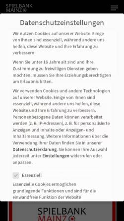 Vorschau der mobilen Webseite www.spielbank-mainz.de, Spielbank Mainz