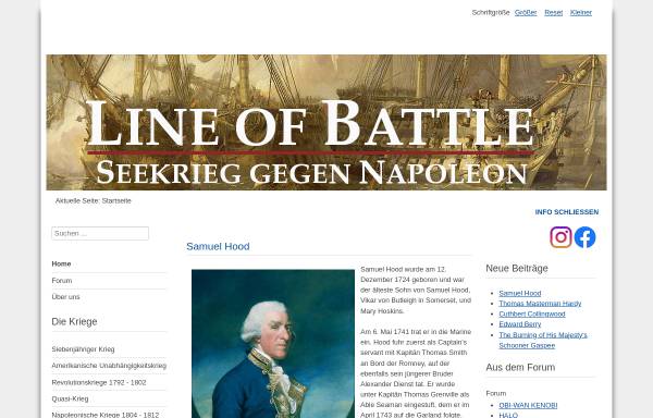 Vorschau von www.line-of-battle.de, Line of Battle - Der Seekrieg gegen Napoleon