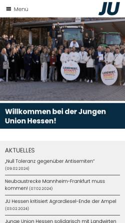Vorschau der mobilen Webseite www.juhessen.de, Junge Union Hessen