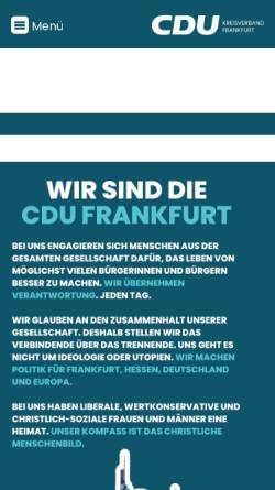 Vorschau der mobilen Webseite www.cduffm.de, CDU Frankfurt am Main