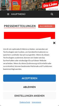 Vorschau der mobilen Webseite linksfraktion-kassel.de, Die Linke.-Fraktion in der Stadtverordnetenversammlung