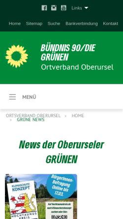 Vorschau der mobilen Webseite www.gruene-oberursel.de, Bündnis 90/Die Grünen Oberursel