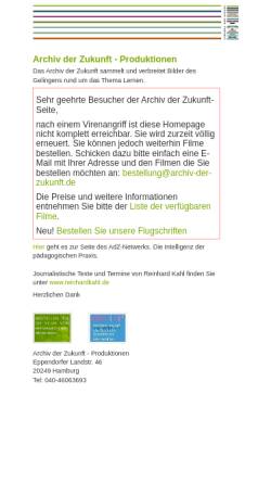 Vorschau der mobilen Webseite www.archiv-der-zukunft.de, Archiv der Zukunft