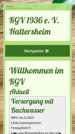 Vorschau der mobilen Webseite www.kleingarten-verein.de, Kleingarten-Verein 1936 e.V. Hattersheim am Main