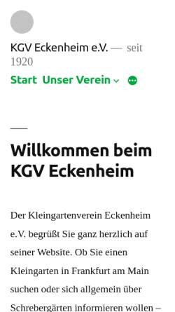 Vorschau der mobilen Webseite kgv-eckenheim.de, Kleingärtnerverein Eckenheim e. V.
